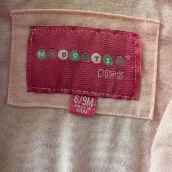 Baby Bunting Hooded Pink Bear Double Zip Footies Quilted Mitts 6-9 mo Ears Cozy - Picture 6 of 7